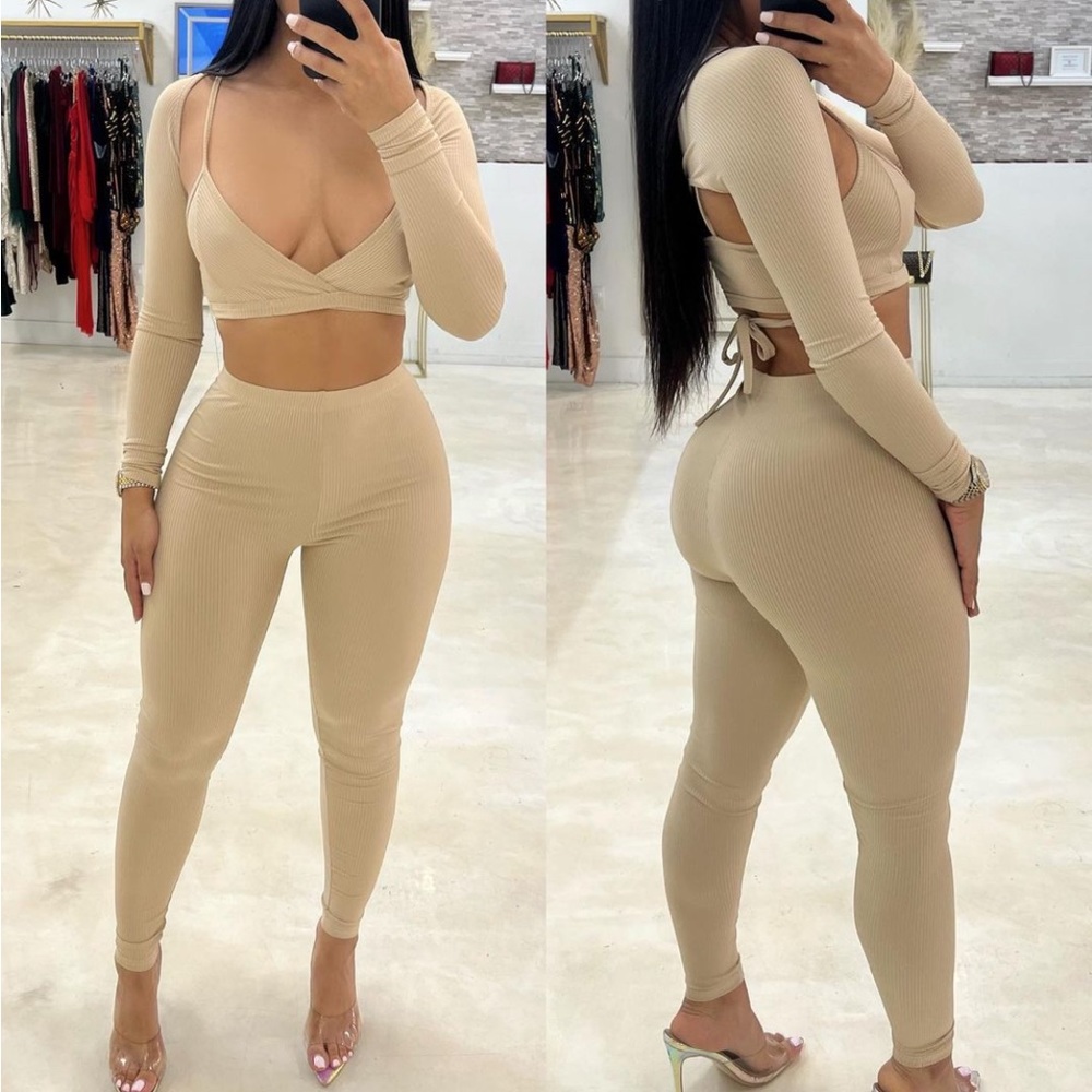 3 piece chill days ribbed set